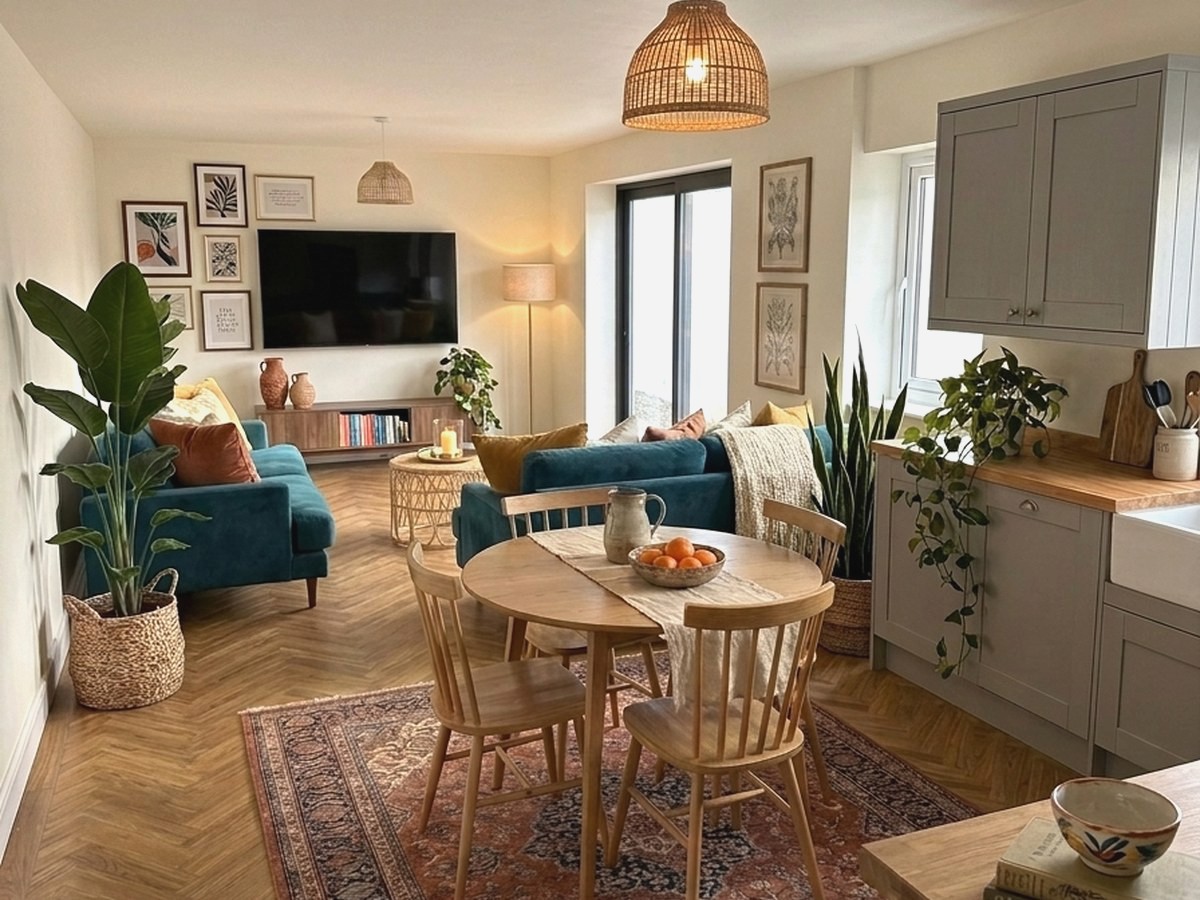 Open plan living room redesigned