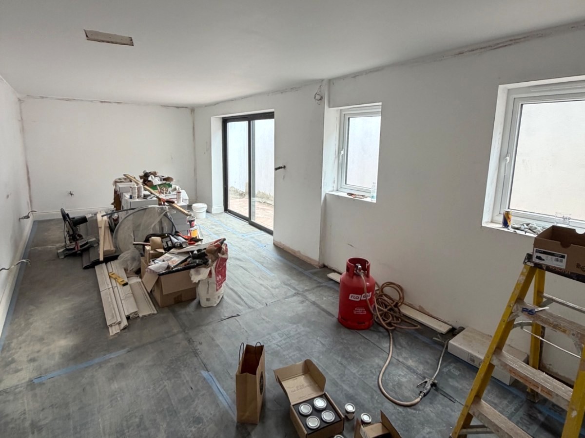 Open plan living room before redesign
