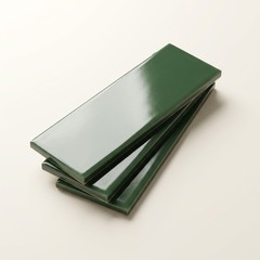 Forest green stacked gloss tile